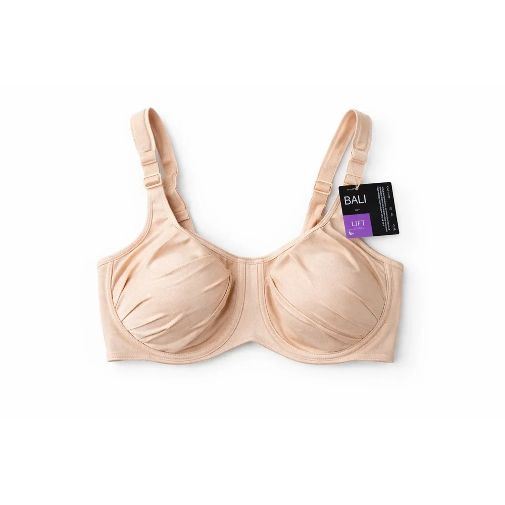 Bali Lift Underwire Bra 38DDD Nude Beige Full Coverage NWT $44 Retail‎